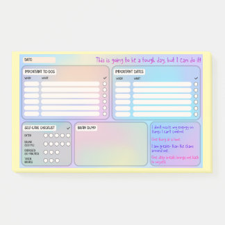 Daily Schedule for Focus & Self-Care Post-Its Post-it Klebezettel