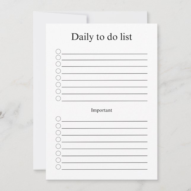 Daily to do list mitteilungskarte (Vorderseite)