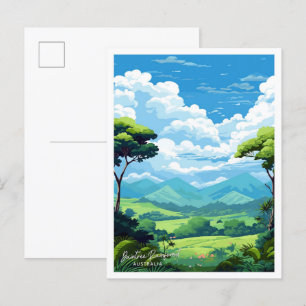 Daintree Rainforest Australia Vintage Illustration Postkarte