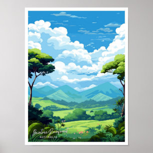 Daintree-Regenwald Australien Vintage-Illustration Poster