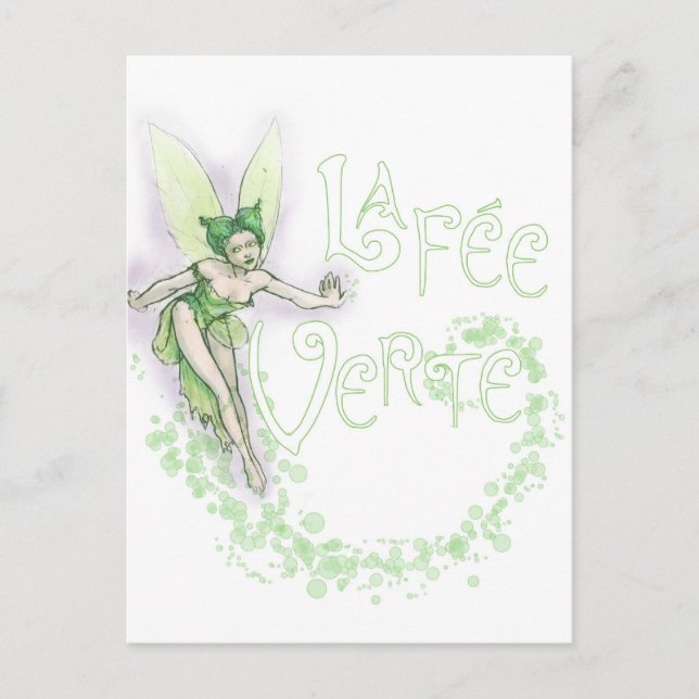 Dainty Absinthe La Fee Verte III Postkarte (Vorderseite)