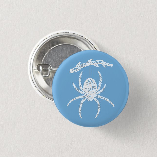 Dainty Blue Spider Button (Vorne & Hinten)