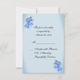 Dainty Blue Wedding Bells UAWG RSVP Karte