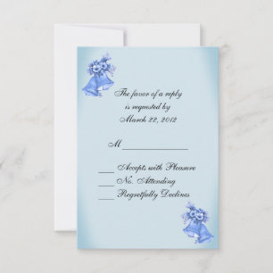 Dainty Blue Wedding Bells UAWG RSVP Karte