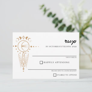 Dainty Celestial Wedding RSVP Karte