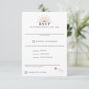 Dainty Celestial Wedding RSVP Karte
