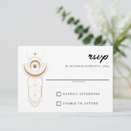 Dainty Celestial Wedding RSVP Karte