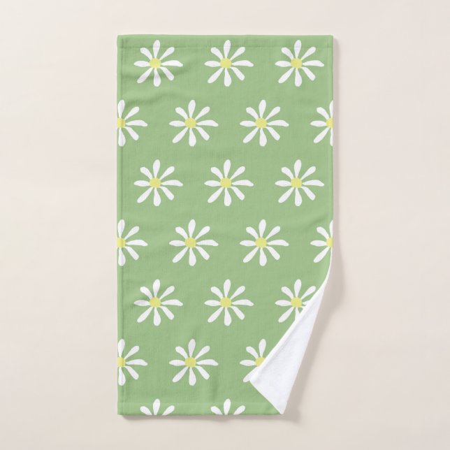 Dainty Daisy Handtuch (Sage Green & White) (Handtuch)