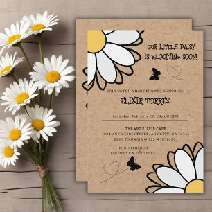Dainty Daisy Minimalistisch Craft Babydusche Einladung