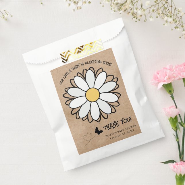 Dainty Daisy Minimalistisch Craft Babydusche Geschenktütchen (Versiegelt)