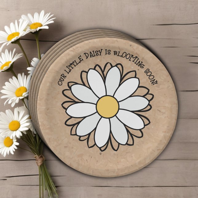 Dainty Daisy Minimalistisch Craft Babydusche Pappteller (Von Creator hochgeladen)