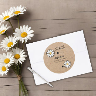 Dainty Daisy Minimalistisch Craft Babydusche Runder Aufkleber