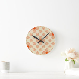 Dainty Dot Florals Runde Wanduhr