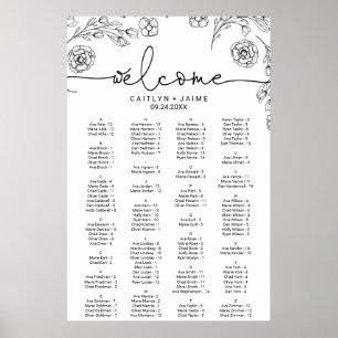 Dainty Elegance Alphabetisches Seekarte Poster