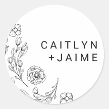 Dainty Elegance Wedding Umschlag Aufklebers