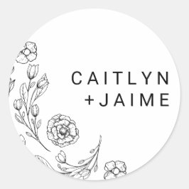 Dainty Elegance Wedding Umschlag Aufklebers Runder Aufkleber