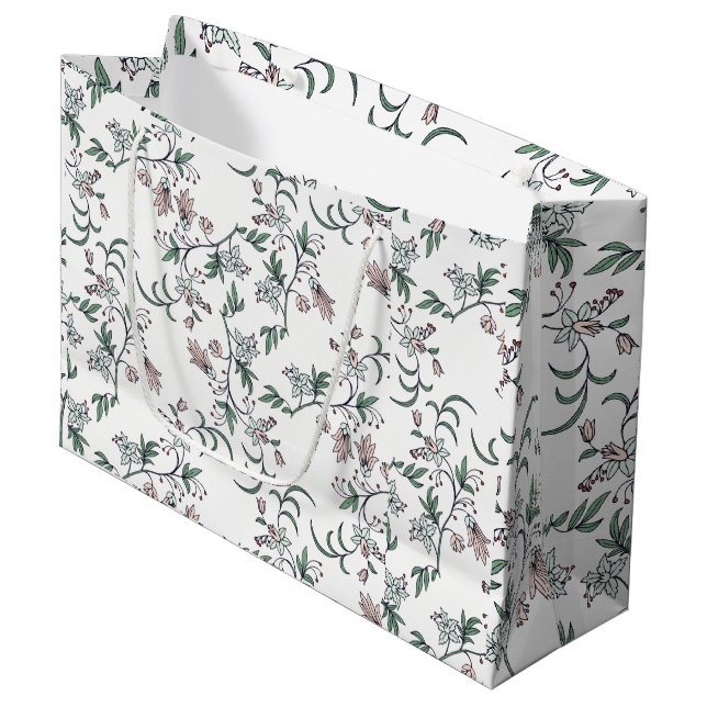 Dainty Floral Geschenk Tasche Große Geschenktasche Große Geschenktüte (Vorderseite Schrägansicht)