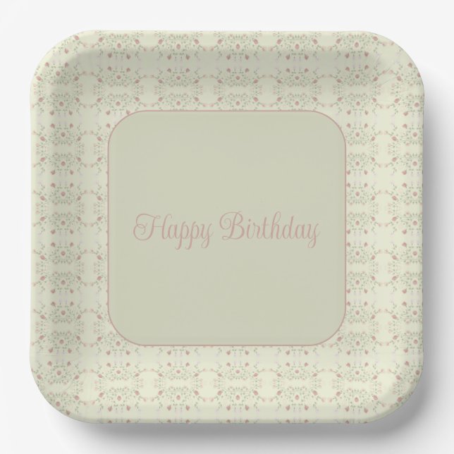 Dainty Floral Pattern Pappteller (Vorderseite)