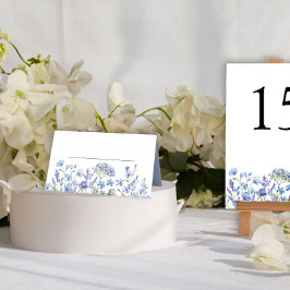 Dainty Floral Periwinkle Wildblume Hochzeitstisch Platzkarte