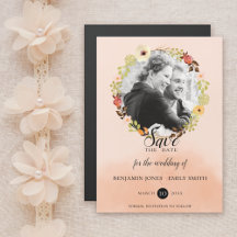 Dainty Floral Wreath Foto Save the Date