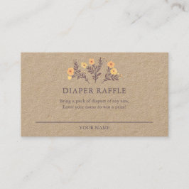 Dainty Florals Elegant BABY SHOWER Kraft Card Visitenkarte