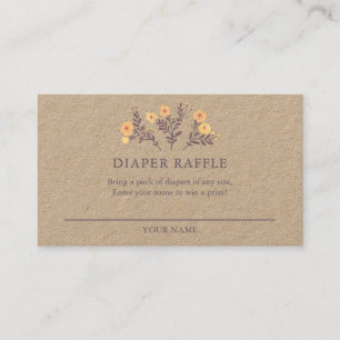 Dainty Florals Elegant BABY SHOWER Kraft Card Visitenkarte