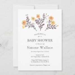 Dainty Florals Elegant Chic CUSTOM BABY SHOWER Einladung