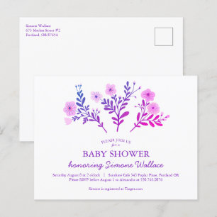 Dainty Florals Elegant Chic CUSTOM BABY SHOWER Einladungspostkarte
