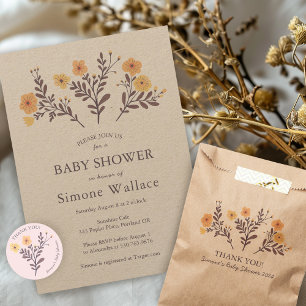 Dainty Florals Elegant DANK YOU BABY SHOWER Geschenktütchen