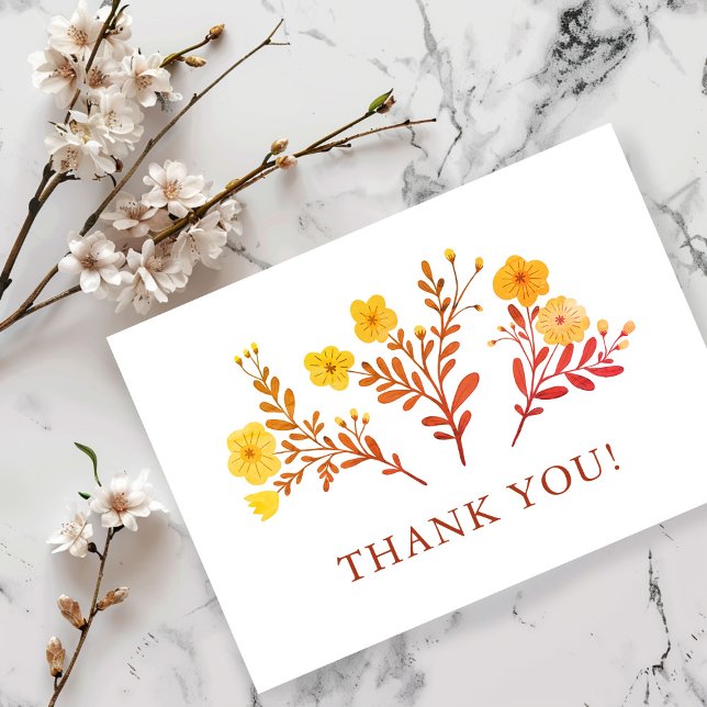 Dainty Florals Elegante Minimalistische Custom Dankeskarte (Dainty Florals Elegant Minimalist Custom Thank You Card
)
