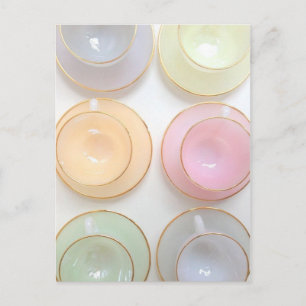 Dainty Girly Pastel Tea Cup-Karte Postkarte