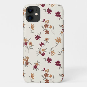 Dainty Gold Maroon Floral Pattern Case-Mate iPhone Hülle