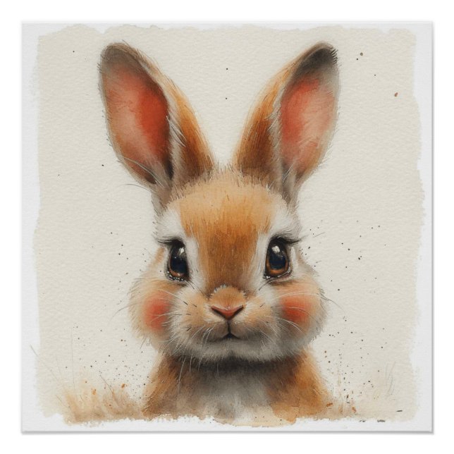 Dainty Hops: Ein bisschen Whimsy Bunny Poster (Vorderseite)