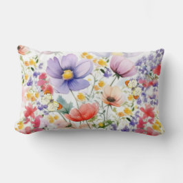 Dainty Hübsch Watercolor Floral Lendenkissen