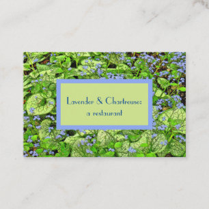 Dainty Lavender-Blue Blumen Chartreuse Foliage Bu Visitenkarte