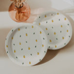Dainty Lemon Pattern Party Pappteller<br><div class="desc">Dainty Lemon und Leaf Muster,  Party Papier Teller.</div>