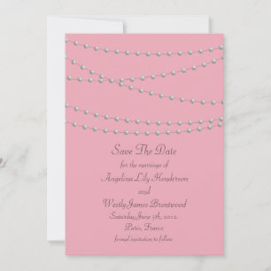 Dainty Pearls auf Pink Save the Date
