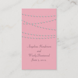 Dainty Pearls on Pink Wedding Website Card Begleitkarte