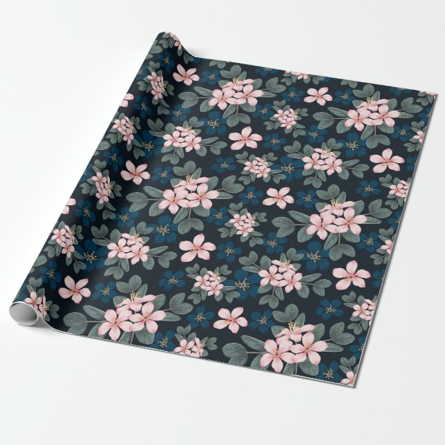 Dainty Pink Blume #3 Wrapping Paper Geschenkpapier (Ungerollt)