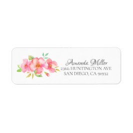 Dainty Pink Floral Bridal Rücksendeadresse Label