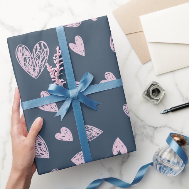 Dainty Pink Herzmuster Geschenkpapier (Schenken)