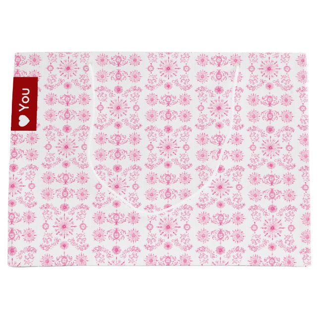 Dainty Pink Motif Große Geschenktüte (Vorderseite)