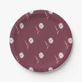 Dainty Scattered Aster Botanical | Deep Burgundy Pappteller