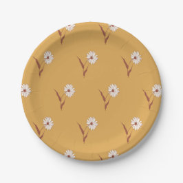 Dainty Scattered Aster Botanical | Muted Mustard Pappteller