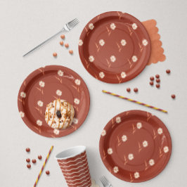 Dainty Scattered Aster Botanical | Rust Red Pappteller