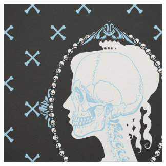 Dainty Skull Cameo Blue Stoff
