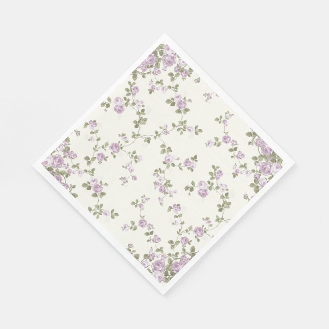 Dainty Vintag Lavender Rose Papier Napkins Serviette (Ecke)