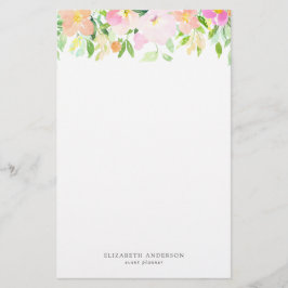 Dainty Watercolor Blume | Pastell Floral Briefpapier