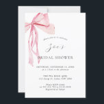 Dainty Watercolor Pink Bow Bridal Shower Einladung<br><div class="desc">Designed to coordinate with our Pink Ribbon collection,  this Bridal shower invitation features gorgeous silky ribbon in watercolour pink shades. For more advanced customization of this design,  e.g. changing layout,  font or text size please click the "CUSTOMIZE" button above. Please contact me for any questions!</div>