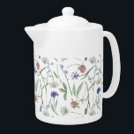 Dainty Wild Blume<br><div class="desc">Dainty wilde Blume Teekanne. Bringen Sie die Wiesen und Felder in Ihr Leben mit dieser wilden Blume. Perfekt für diese feminine Touch, weiche Pastellfarben und grünes Blattwerk.</div>